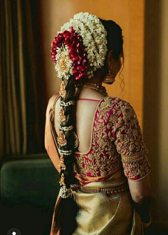 Bridal hairstyles | Hair style on saree, Engagement hairstyles, Traditional  hairstyle